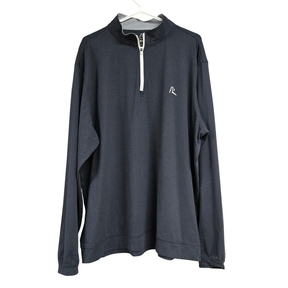 Rhoback Performance Quarter Zip Pul Golf Long Sleeve Shirt Charcoal Gray Sz XXL
